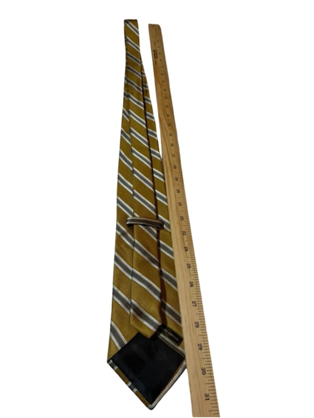 Joseph Abboud Silk Tie Gold Striped Diagonal Classic Italy Designer Luxury